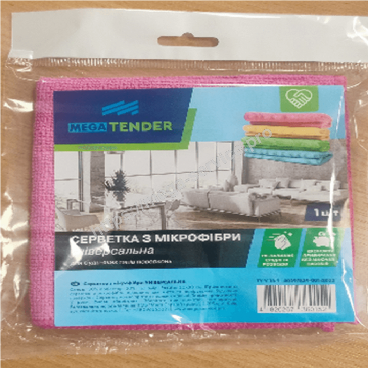 Серветки з мікрофібри універсальна MEGA TENDER 30*30см 1шт